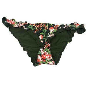 Mossimo Multicolor Roses Floral Ruffle Cheeky Bikini Swim Bottoms
